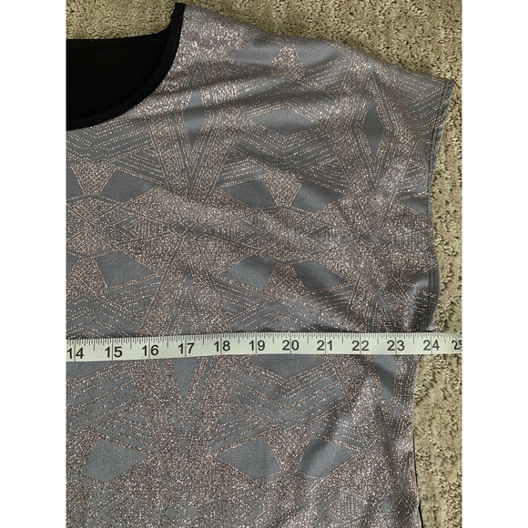 Star Vixen Gold Sparkle Blouse Womens Plus Size 2X BlackBack Pullover Dressy Top - Picture 7 of 9
